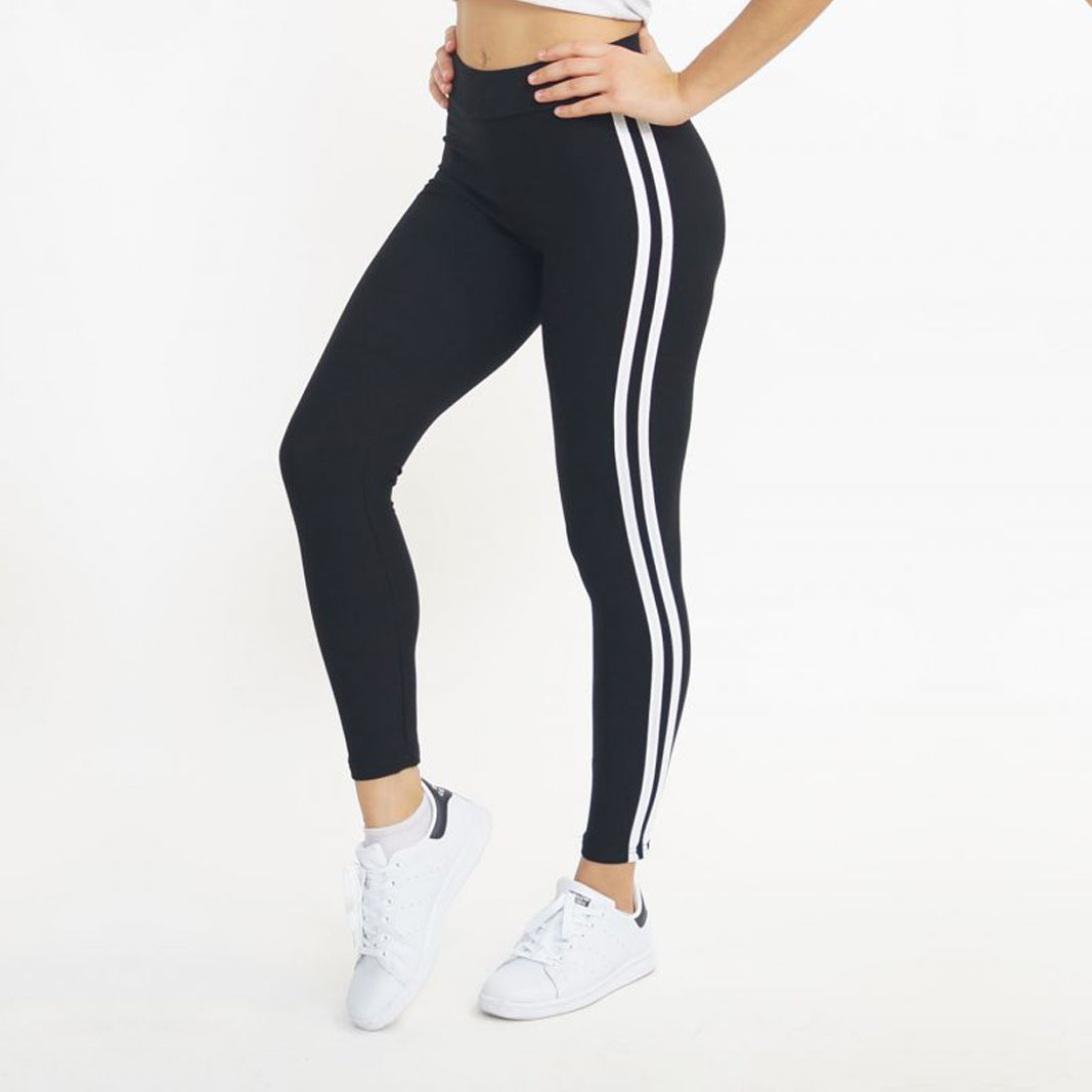 Striped Transparent Black and White Sports Leggings – Joya Style